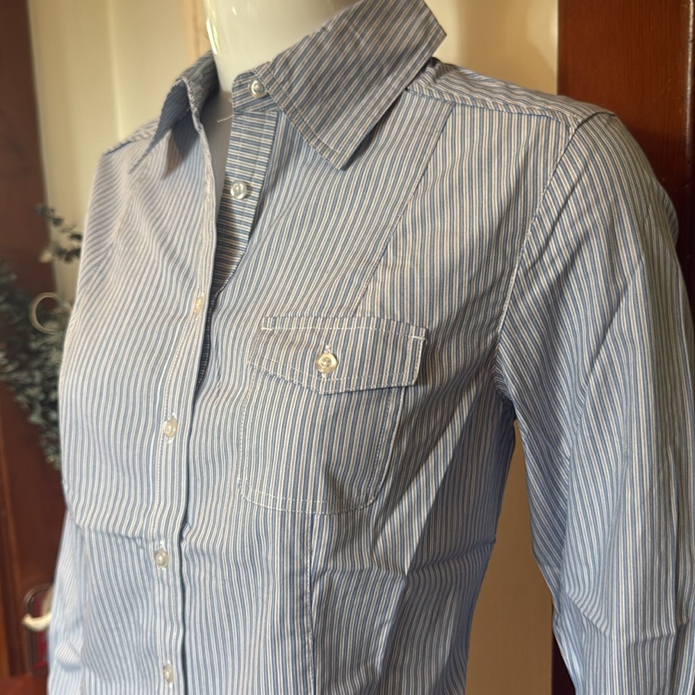 NWT northern reflections size small Blue Striped Button-Up Shirt